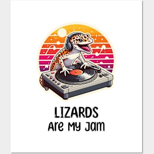 Lizard DJ Music Leopard Gecko Posters and Art